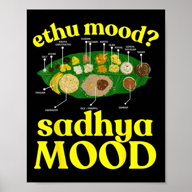 Poster Onam Ethu Mood Sadhya Mood Cool Hommes Femmes Enfa (Devant)