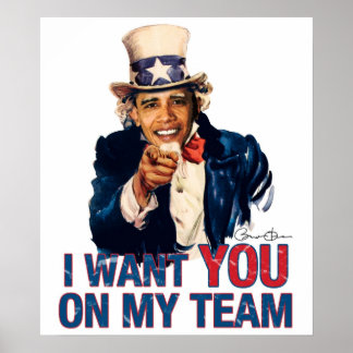 Poster Oncle Barack Obama Je Vous Souhaite Dans Mon Équip