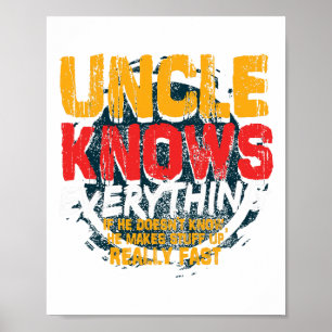 Poster Oncle connaît tout drôle Oncle Fête des pères Gif