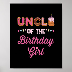 Poster Oncle de la fille d'anniversaire   Cadeaux de fami