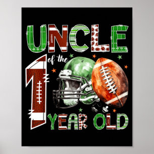 Poster Oncle du fan de football de 1 an 1er anniversaire