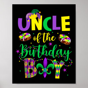 Poster Oncle Du Garçon Anniversaire Chemise Mardi Gras On