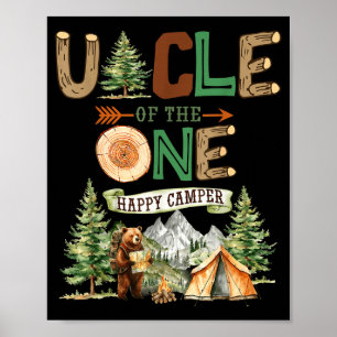 Poster Oncle du joyeux campeur pour son 1er anniversaire