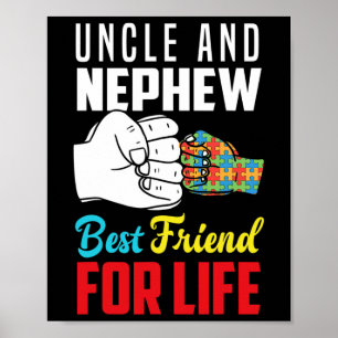 Poster Oncle et neveu meilleur ami pour la vie autiste au