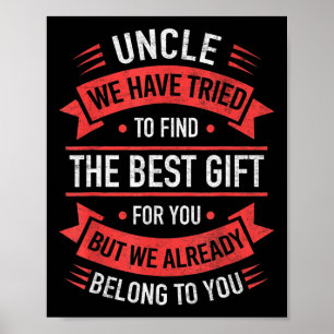 Poster Oncle Funny Uncle Dons Fête des pères De La Nièce 