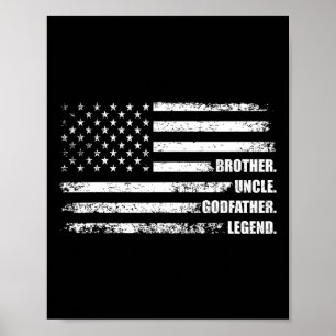 Poster Oncle Godfather Légende Amusant meilleur oncle drô