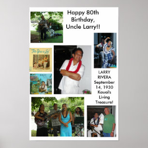 Poster Oncle Larry Rivera 80e anniversaire