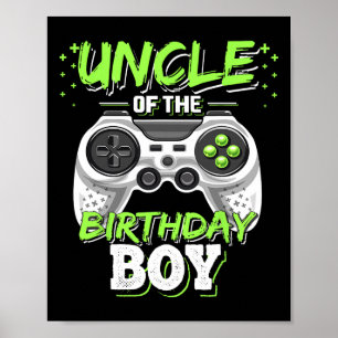 Poster Oncle Of The Birthday Boy Matching Video Jeu Birt