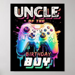 Poster Oncle Of The Birthday Boy Matching Video Jeu Birt