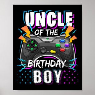 Poster Oncle Of The Birthday Boy Matching Video Jeu Birt