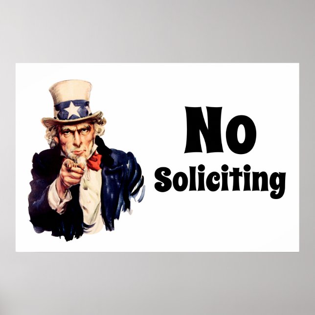 Poster Oncle Sam dit Pas de sollicitation (Devant)
