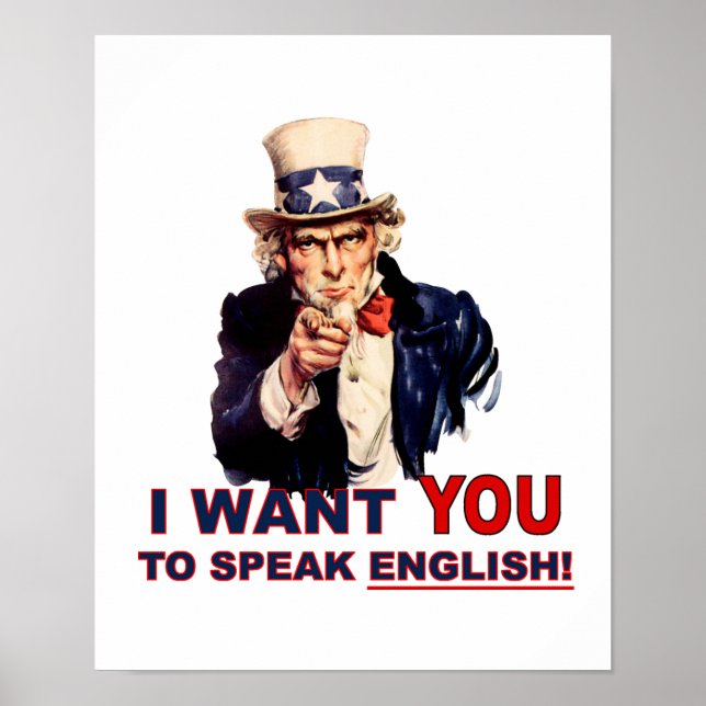 Poster Oncle Sam VEUX-TU parler anglais (Devant)