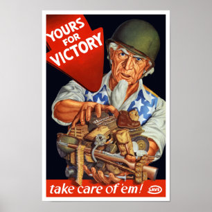 Poster Oncle Sam -- Vôtre pour la victoire -- 2ÈME GUERRE