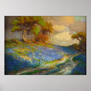 Poster Onderdonk - Fin Après-Midi Dans Bluebonnets SW Tex