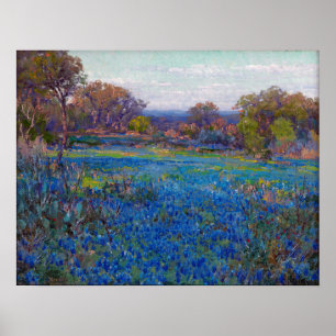 Poster Onderdonk - Un Champ De Bluebonnets Fin Après-Midi