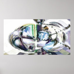 Poster Ondes aquarelles