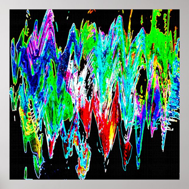 Poster Ondes colorées (Devant)