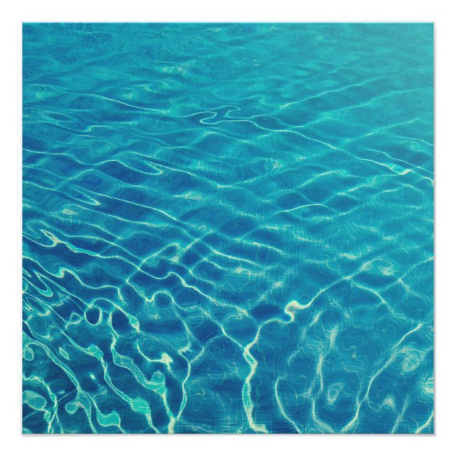 Poster Ondes et motifs à vagues sur une eau cristalline (Devant)