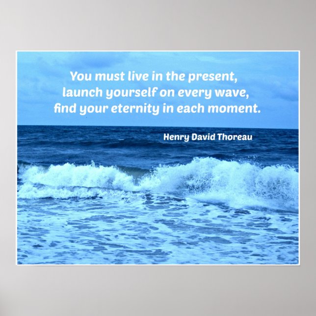Poster Ondes océaniques et citation de H.D. Thoreau (Devant)