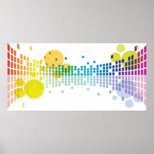 Poster ondes sonores arc-en-ciel II abstraites