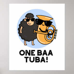 Poster One Baa Tuba Funny Music Sheep Pun