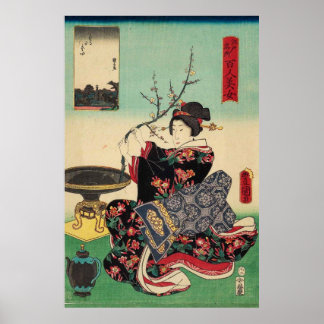 Poster One Hundred Beauties of Edo's Famous Places  