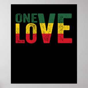 Poster One Love Jamaican Rasta