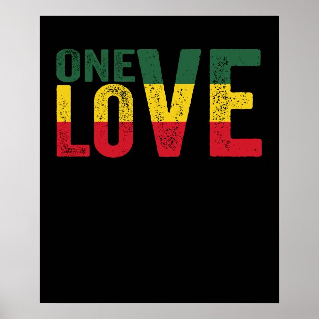 Poster One Love Jamaican Rasta (Devant)