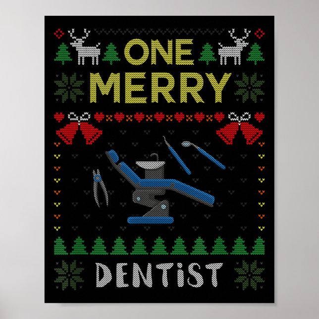 Poster One Merry Dentist Dental Doctor Ugly Christmas Swe (Devant)