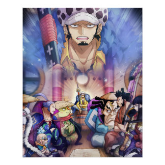 Poster One piece , Law , Luffy et Captain Kid