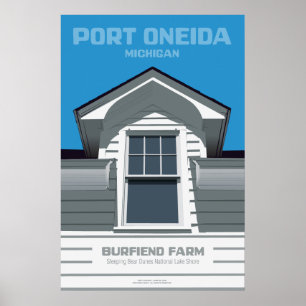 Poster Oneida de port, Michigan - ferme de Burfiend
