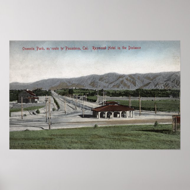 Poster Oneonta Park & Raymond Hotel (Devant)