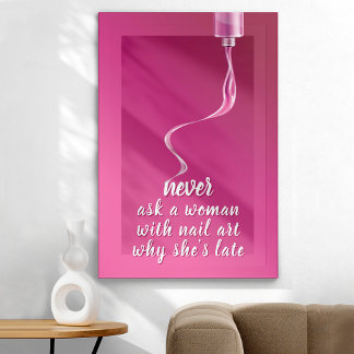 Poster Ongles Jolis en Rose
