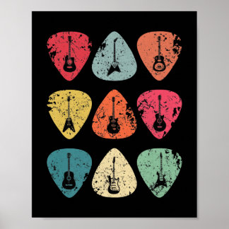 Poster Onglet de guitare Retro Vintage pour Guitaristes B