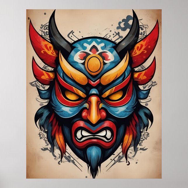 Poster Oni mask (Devant)