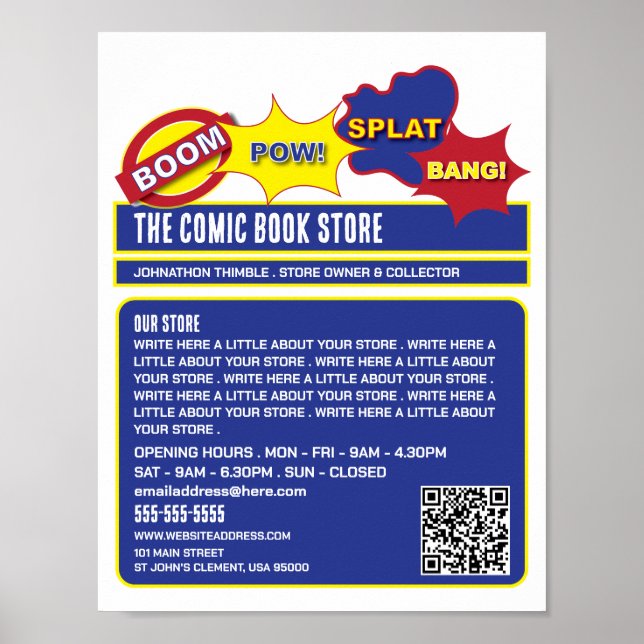 Poster Onomatopoeia Design - Magasin/Collecteur de bandes (Devant)