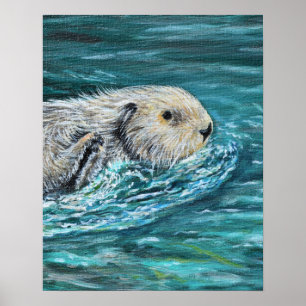 Poster Ooh Goody Lunchtime Sea Otter Painting