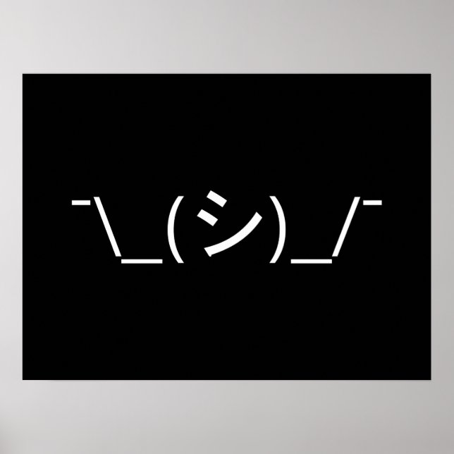 Poster Oops Shrug Emoticon ; -\_(シ)_/ (Devant)