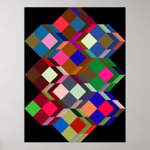 Poster Op-Art (art géométrique optique) taille standard