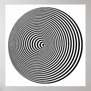 Poster Op art Cercles concentrés
