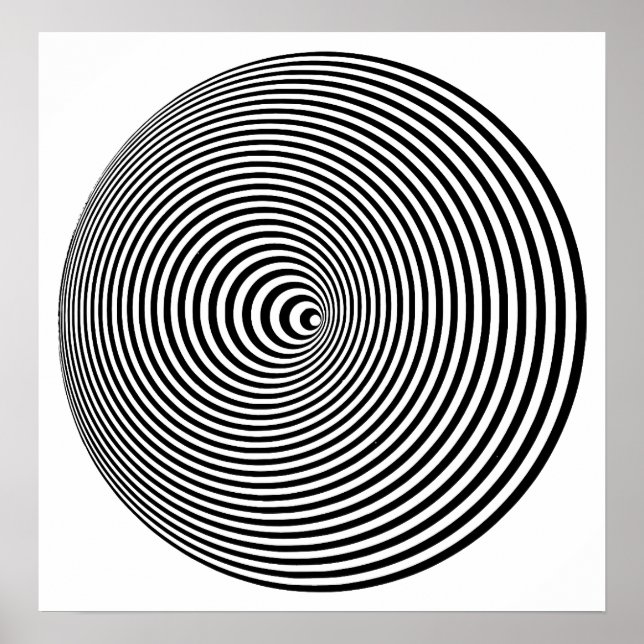 Poster Op art Cercles concentrés (Devant)
