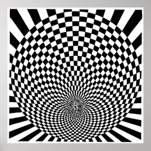 Poster Op Art, illusion d'optique