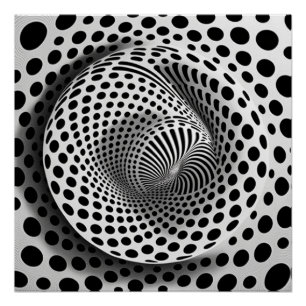 Poster Op Art Noir Et Blanc
