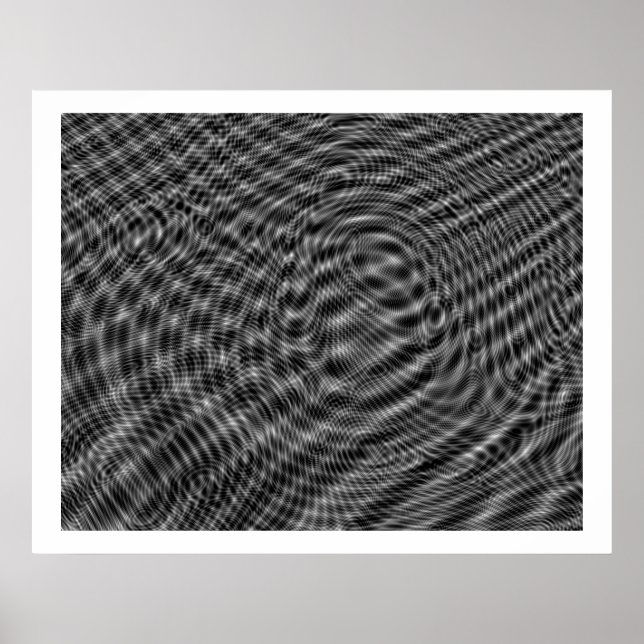 Poster Op Art Random Moire Waves 01 (Devant)