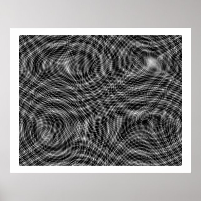 Poster Op Art Random Moire Waves 01 sans fil (Devant)