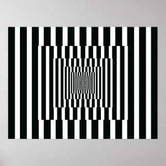 Poster Op Art Réflexions verticales Noir et Blanc