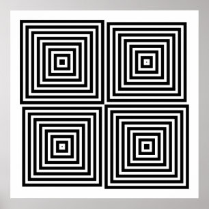 Poster Op Art Uniquement Formes Symétriques 08