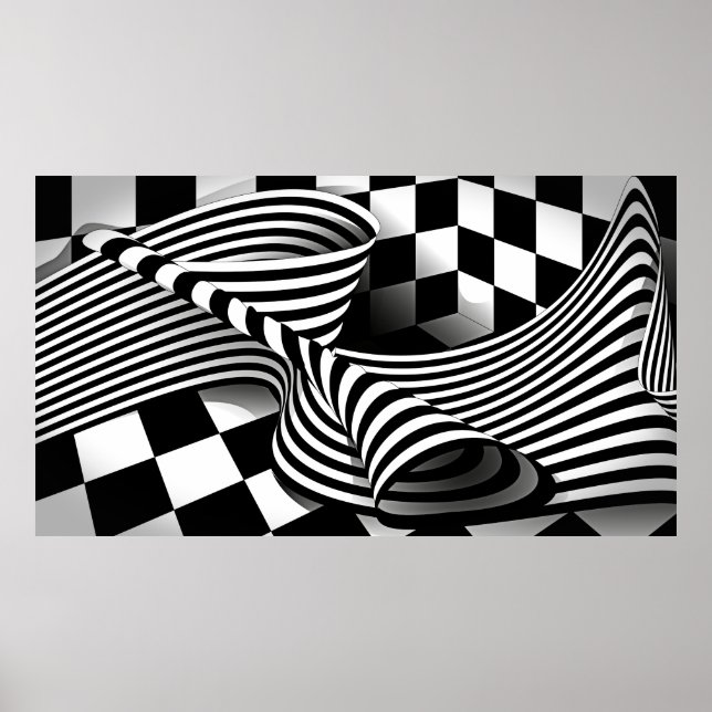 Poster Op art Wave (Devant)