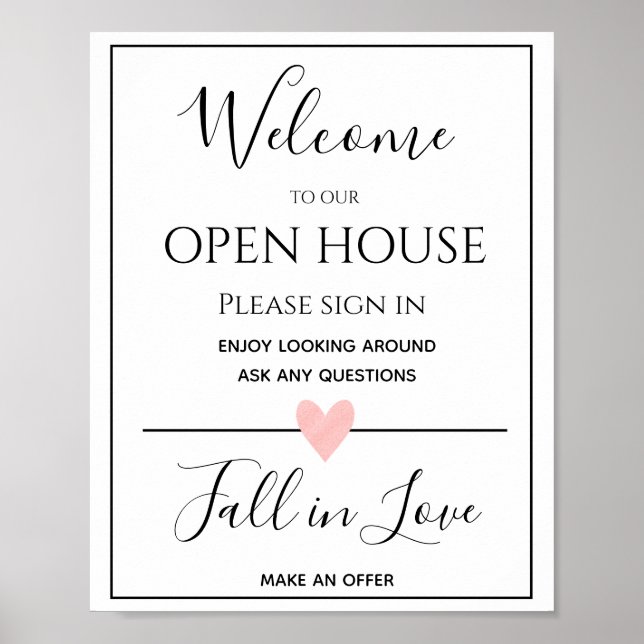 Poster Open House Real Estate Sign, Immobilier (Devant)