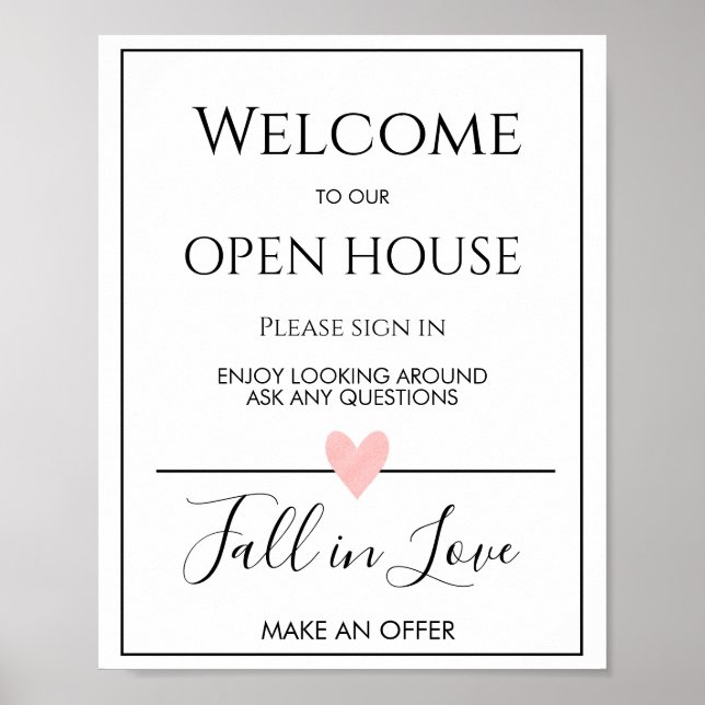Poster Open House Real Estate Sign, Immobilier (Devant)